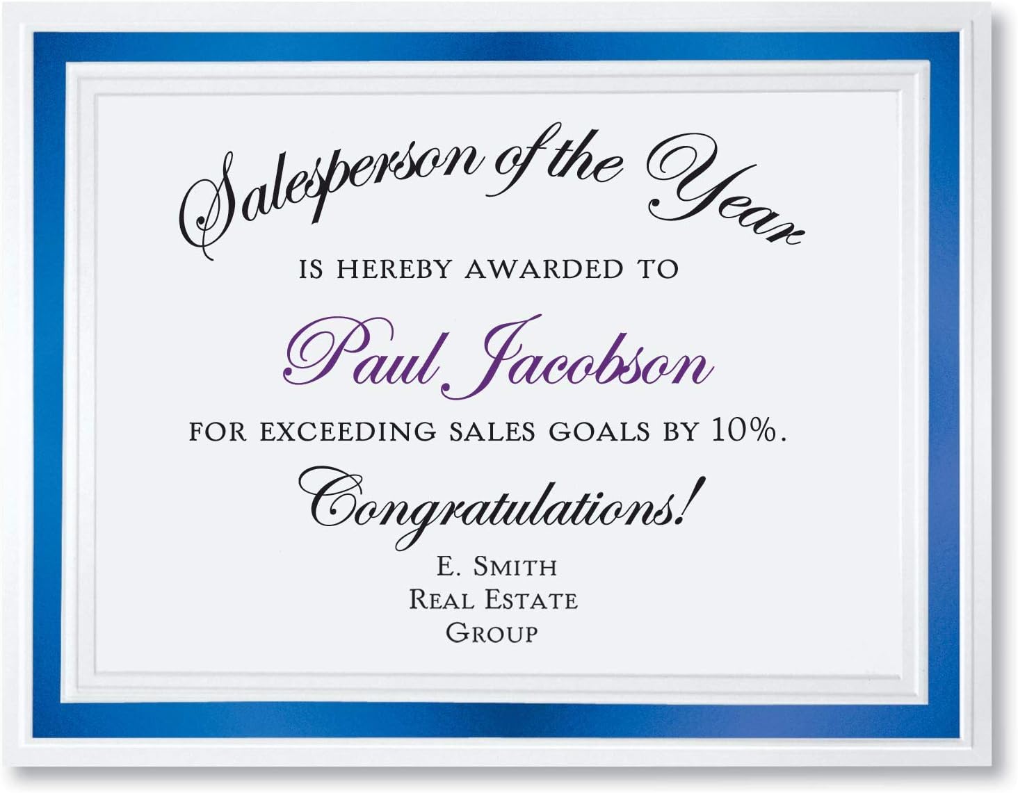 PaperDirect Pristine Specialty Certificates, 50 Sheets of 38lb White Paper, 8½" x 11", Blue Bold Foil Border, Perfect for Awards, Students, Employees, Volunteers, Course Completion, Diplomas