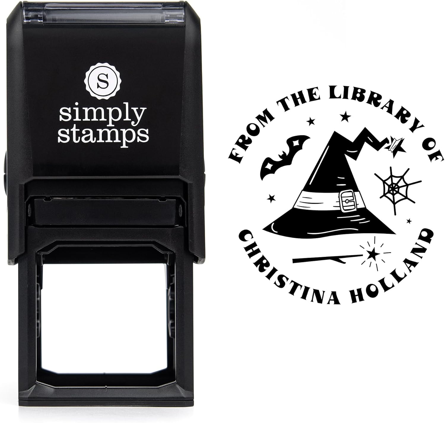 from The Library of Embossers & Stamps for Fantasy Book Readers | Custom Embosser | Custom Stamp | Ex Libris | Elevate Your Fantasy Collection of Stories and Novels (Design 20, Self-Inking Stamp)
