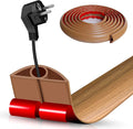 Floor Cord Cover Self Adhesive Cord Hider,10FT Cable Management, Extension Strip Protector for Wires, Prevent Cable Trips for Offices, Gyms, Exhibitions Cavity:0.3"(W) x 0.28"(H) Brown Wood