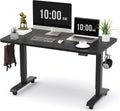 Monomi Electric Height Adjustable Standing Desk, 48x24 Inches, Ergonomic Home Office Sit/Stand Up Desk (Black Steel Frame/Black Top)