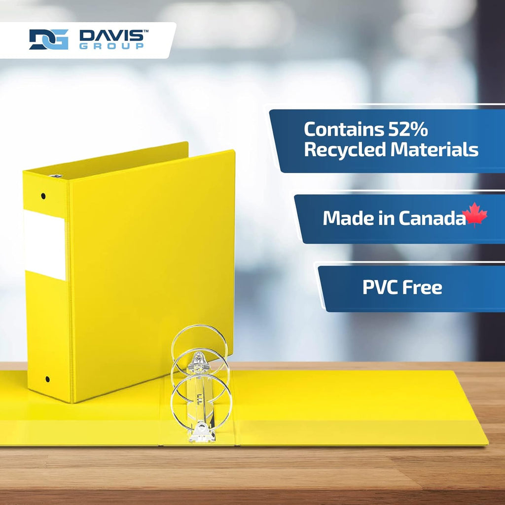 Premium Economy 6-Pack 3-Ring Binders for School or Office, Round-Ring Binders, 3 Inch, Yellow