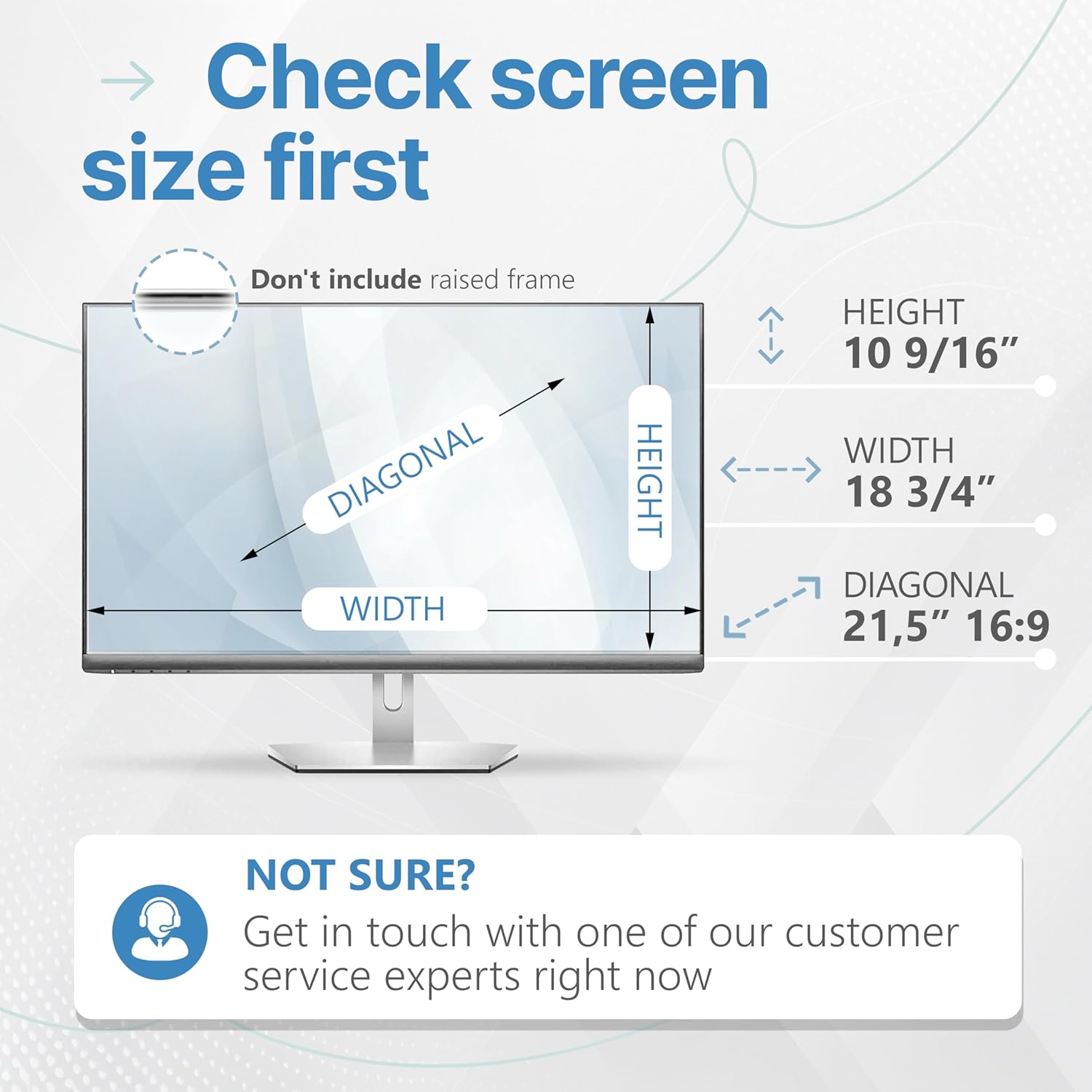 VINTEZ [2 Pack] 21.5 Inch 16:9 Privacy Screen for Computer Monitor and Laptop - Anti Glare Protector Film Blue Light Filter Eye Protection - Computer Screen Privacy Shield