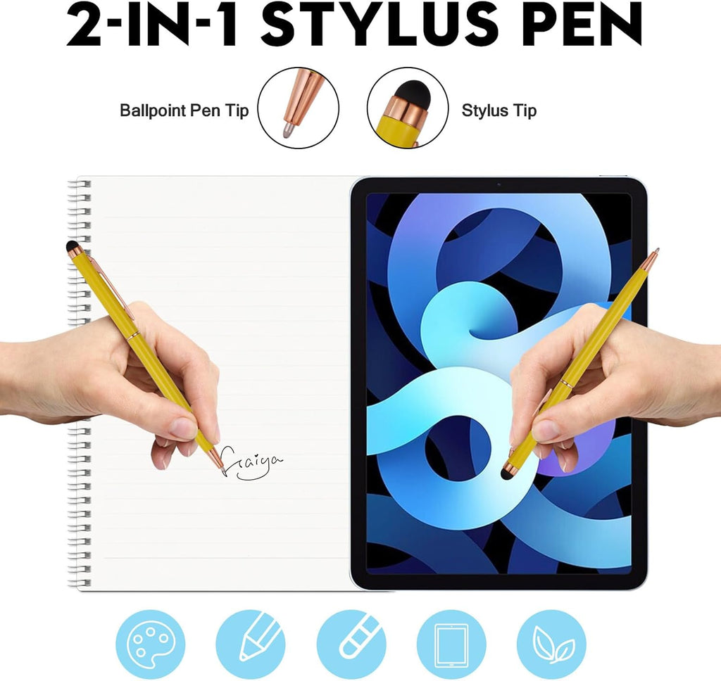 15 Pack Stylus Pens for Touch Screens Stylus Pen Compatible with Phone Tablets Kindle and Black Ink Ballpoint Pens-2 in 1 Stylists Pens (8005 Rose Gold B)