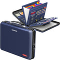 Fireproof File Organizer, Expanding File Folder with 13 Pockets, Portable Fireproof Document Box Hard-Shell Document Organizer Storage for Documents Laptop Passports Cards Blue