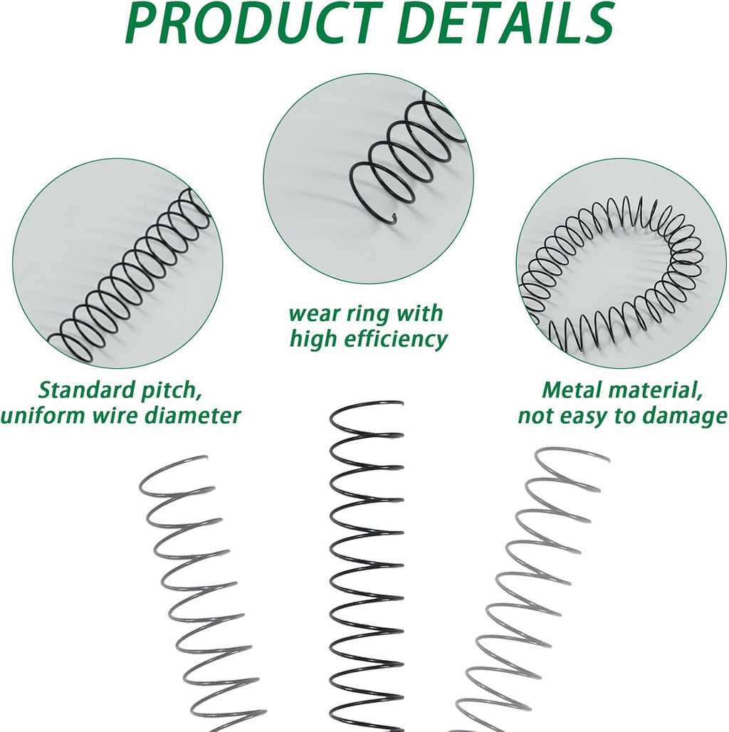 RAYSON 7.9mm Spiral Wire Coil Binding, 3:1 Pitch, 5/16" Coils Metal Comb Binding 40 Sheets Capacity, Black Color & Pack of 100