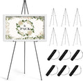 AZEAM 6 Pack 63" Easel Stand for Sign, Portable Easel for Painting, Foldable Black Metal Easel Display Stand Poster Holder Adjustable Sign Stand for Display Wedding Arts Poster