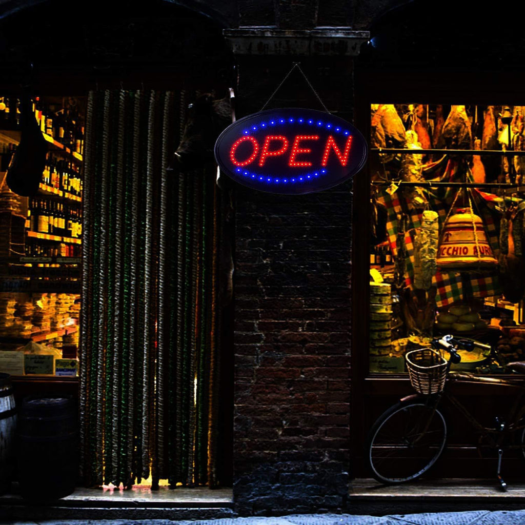 KEBE LED Open Signs for Business, Ultra Bright High Visibility Advertisement Board Electric Display Sign for Bar Hotel Shop Window Glass Door, 19"x10"