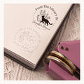 Personalized Book Embosser Stamp with Name & Design, Custom Hand Carved Library Embosser Set, Elegant Invitation Seal of Self-Inking from Library Stamp Kit (Pet Design)