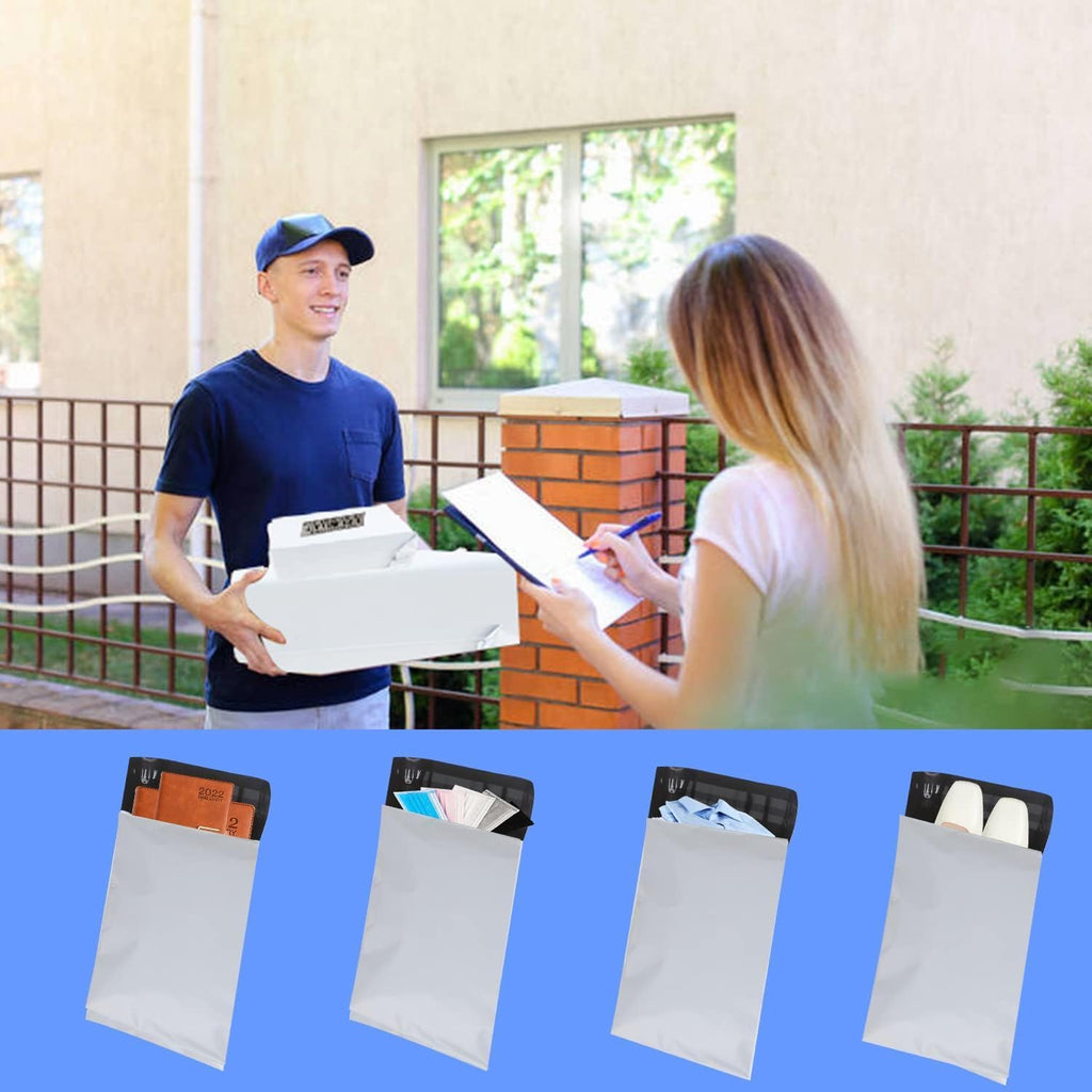 newlng Poly Mailers Shipping Bags Mailing bags 200pcs 10x13" / 250x350mm White Shipping Envelopes Self-sealing Adhesive Waterproof and Tear-Proof Packaging Bags Poly Bag for Clothing Books Gift
