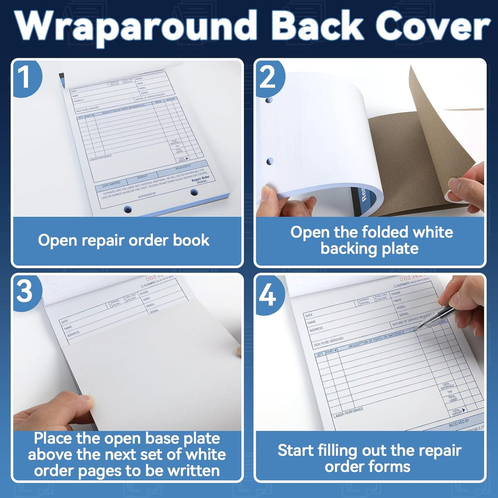 gisgfim 10 Pad Repair Order Book 2 Part Carbonless Receipt Books Consecutively Numbered with Claim Check Stub Invoice Receipt Book Work Order Form Receipt Book Order for Small Business 50 Set per Pads