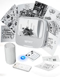 iDPRT Sticker Printer Mini Thermal Portable Printer & Pocket-Sized Sticker Maker, Ideal for Learning Notes, DIY Projects & Kids Gifts, Grey