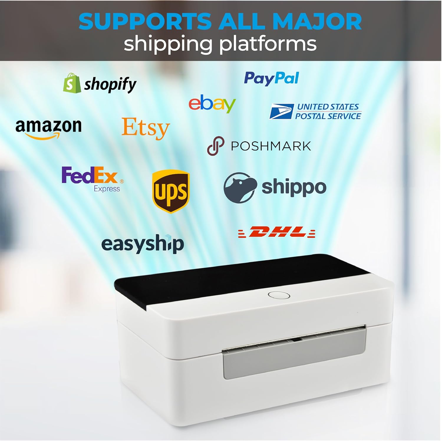 2054N-BT Wireless Shipping Label Printer with USB and Wireless Connectivity – Compatible with Bluetooth, iOS, Android, and Windows for 4x6 Direct Thermal Labels (Roll & Fanfold)
