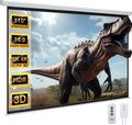 YODOLLA 110" Projector Screen Motorized 16:9, 4K HD Pull Down Retractable Projection Screens Electric Automatic Wall Ceiling Movie Screen for Office Classroom Indoor with Remotes