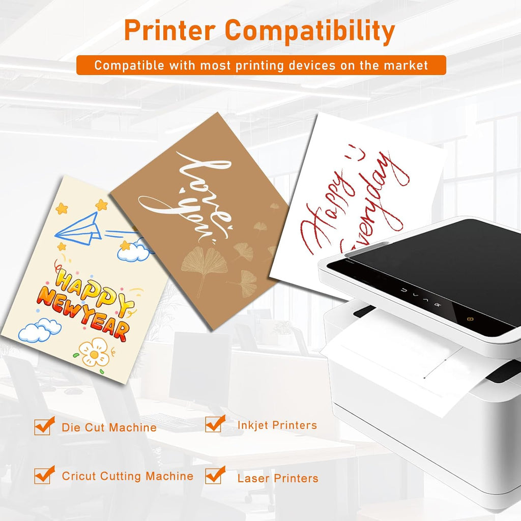 100 Sheets Cream Cardstock 8.5 x 11 Off White Paper, 92lb Premium Ivory Paper Card Stock for Wedding Invitations, School Crafting, Memus, DIY Card Making, Certificate, Business Cards