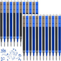 0.7 mm Erasable Gel Ink Pen Refills Compatible with Frixion Friction, Smooth Writing Multicolor Retractable Fine Point Pen Refill for School Office Home Art (Blue & Black, 24)