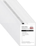 Nezyo Dry Erase Pockets Plastic Job Ticket Holders Shop Holder Order Pockets Clear Sleeves Tickets Folders Plastic Sleeves Paper Teacher Supplies for Classroom(14 x 10 in,White,50 Pcs)