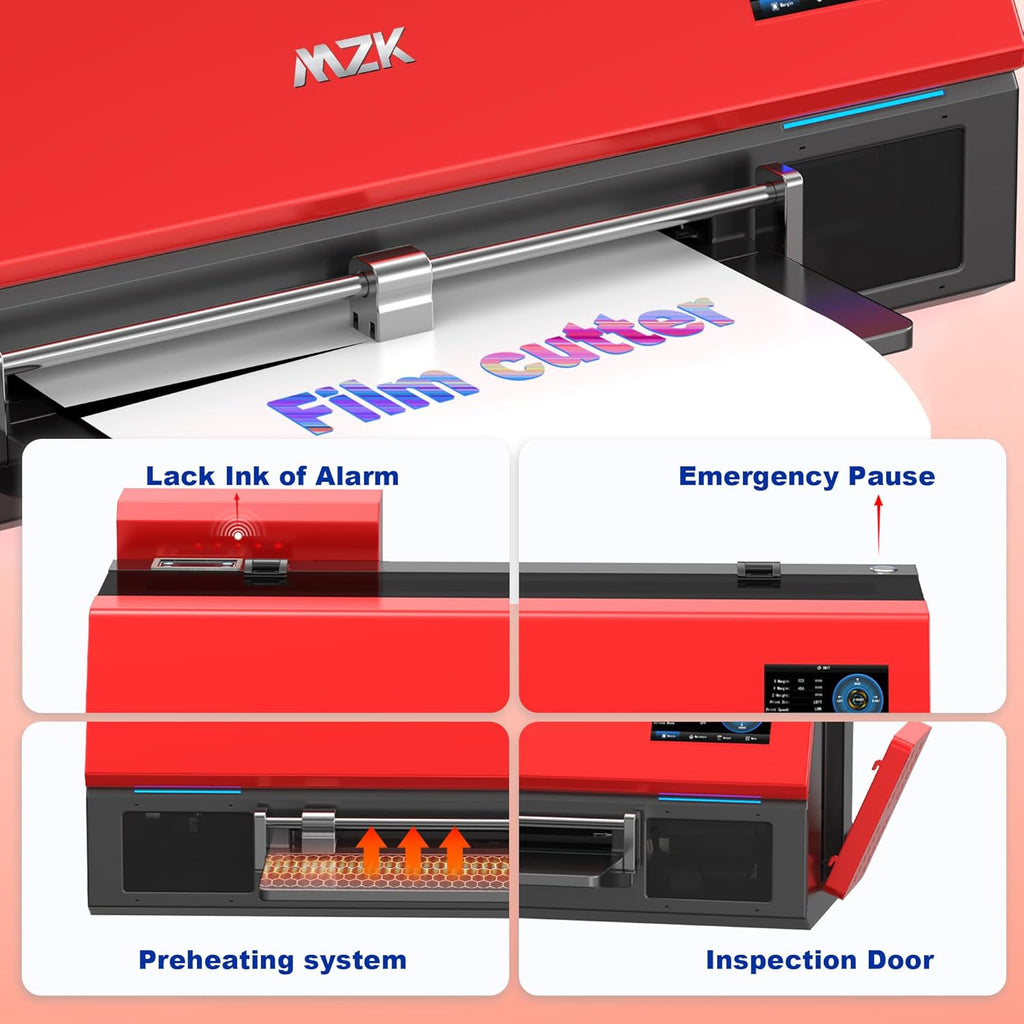 MZK A3 Plus DTF Printer XP600 Doubled-Speed,13+" DTF Film,Built-in Holiday Automatic Timed Cleaning Printhead,LED Multi-Function Fouch Screen,Film Cutter,White Ink Circulation,Gift Ink 2 Year