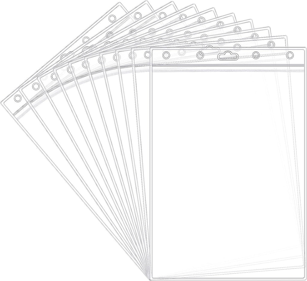 10 Pack Job Ticket Holders 8 1/2" x 11" Waterproof Zip Page Protectors Heavy Duty Dry Erase Document Storage Shop Ticket Holders