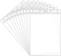 10 Pack Job Ticket Holders 8 1/2" x 11" Waterproof Zip Page Protectors Heavy Duty Dry Erase Document Storage Shop Ticket Holders