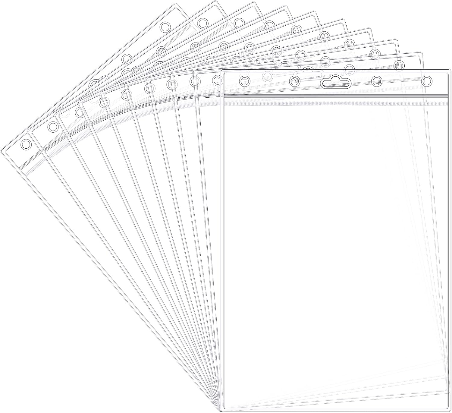 10 Pack Job Ticket Holders 8 1/2" x 11" Waterproof Zip Page Protectors Heavy Duty Dry Erase Document Storage Shop Ticket Holders