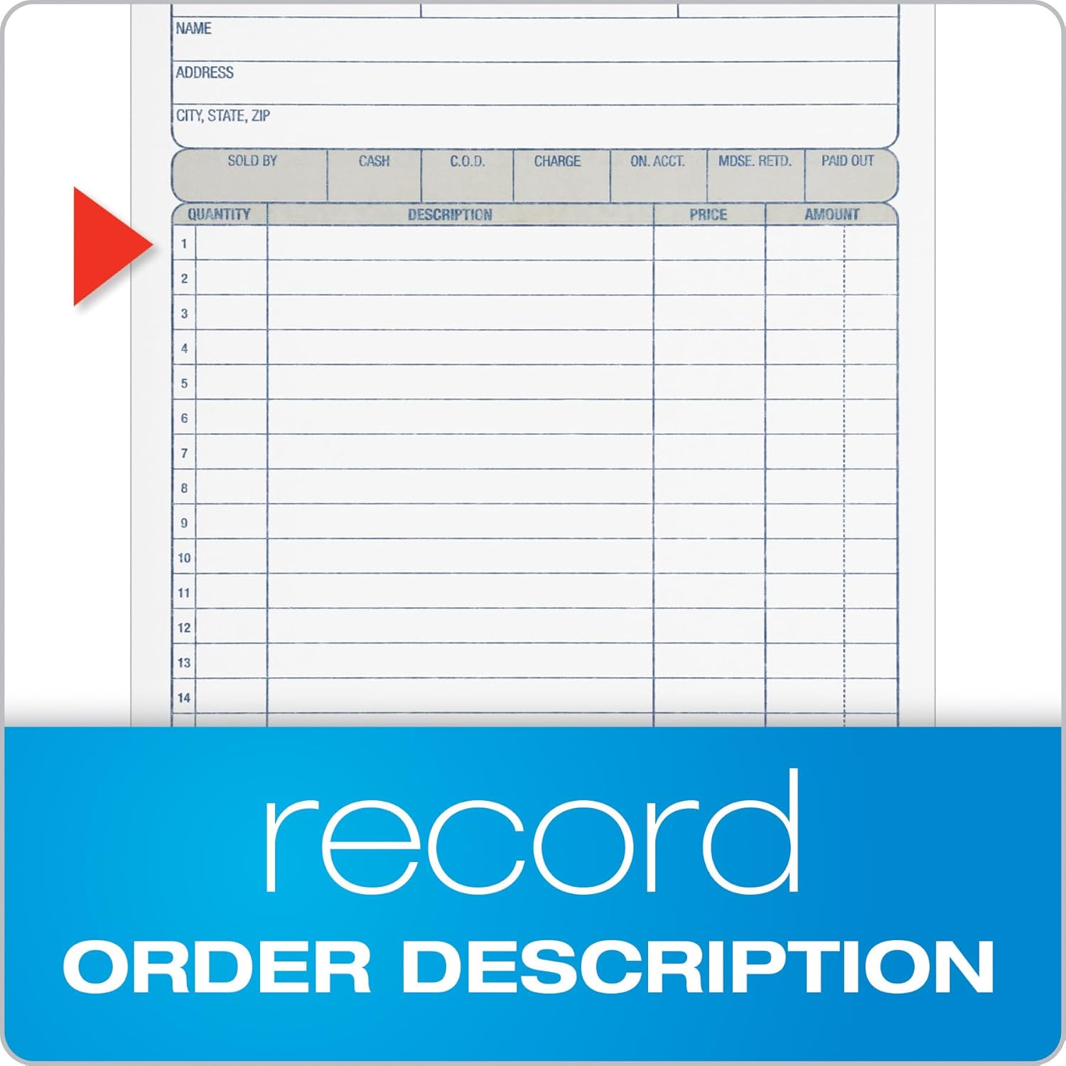 Adams Sales Order Book, 3-Part Carbonless, White/Canary/Pink, 5-9/16" x 8-7/16", 50 Sets (TC5805)
