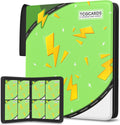 Trading Card Binder 4 Pocket，Card Binder 400 Pockets Card Book Holder Cards with 50 Removable Sleeves，3-Ring Zip Design MTG/TCG/Sport Collectible Trading Card Albums Gifts for Boys and Girls (Green)