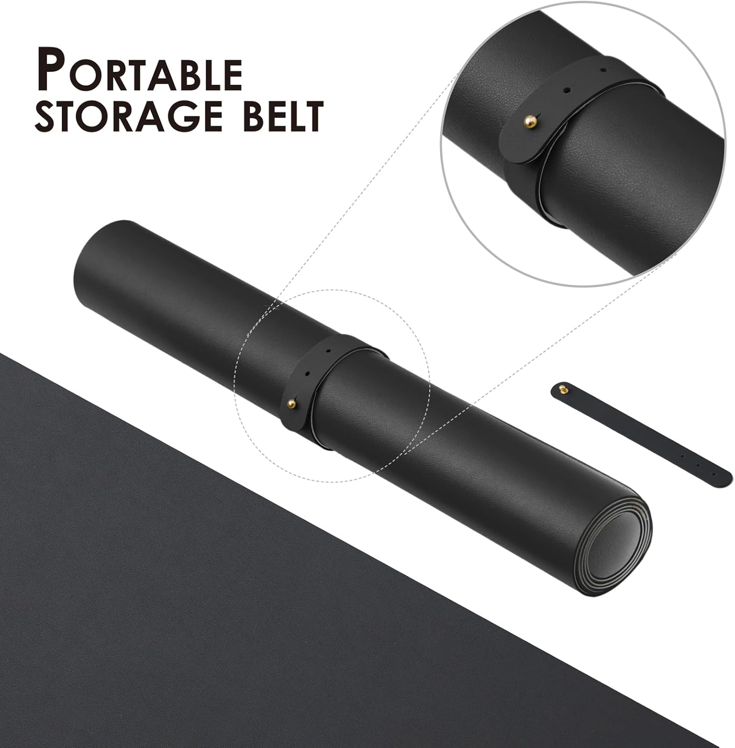 Leather Desk Mat - Non-Slip PU Desk Pad for Office and Home - Desk Organization and Accessories - Ideal for Large Mouse Pad and Desk Mats on Top of Desks (Black,27.6"x 13.8")
