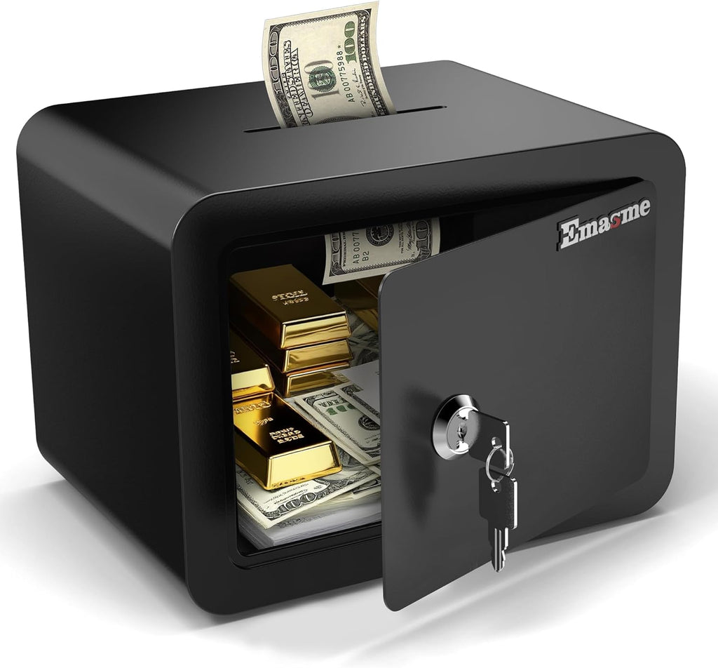 Small Safe Box For Kids Money Coin, Small Safe With Slot Money Safe For Cash, Security Box For Home Office Dorm, Drop-Resistant & Durable,For Jewelry