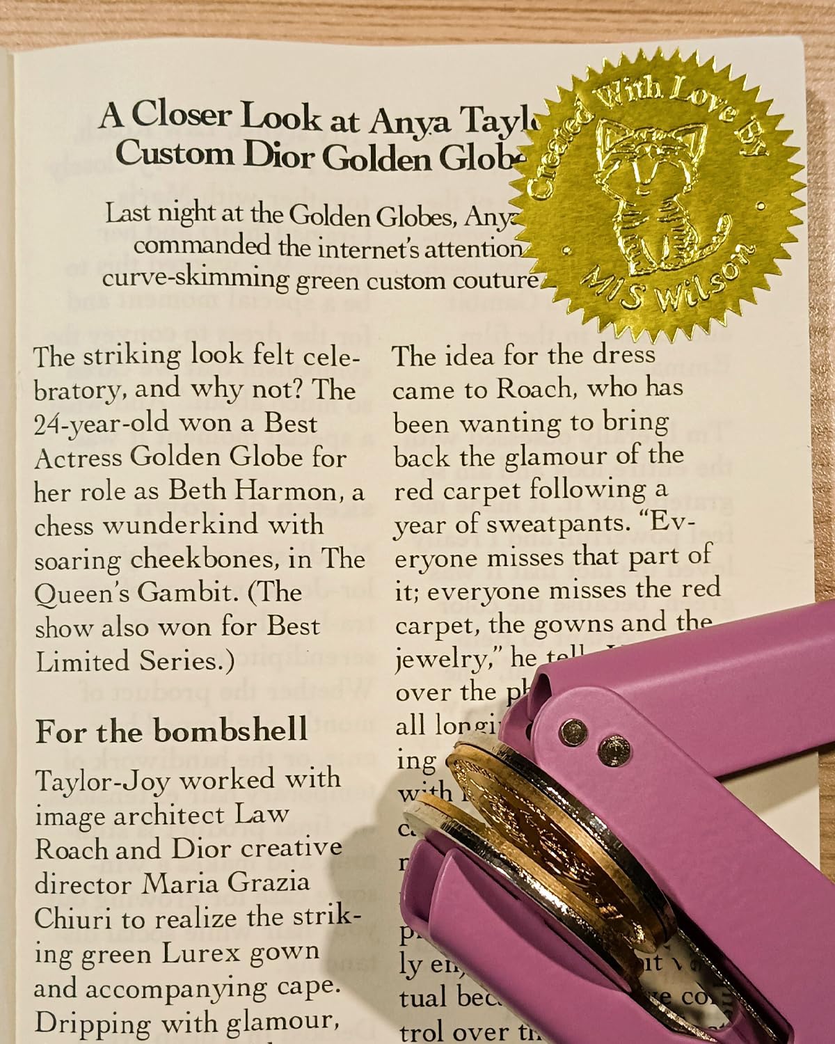 Personalized Book Embosser Stamp with Name & Design, Custom Hand Carved Library Embosser Set, Elegant Invitation Seal of Self-Inking from Library Stamp Kit (Flowers & Tree)