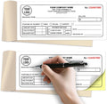Custom Invoice Receipt Book for Small Business 2.83x7" Personalized 2-Part Contractor Duplicate Carbonless Sales Forms with Company Name Address Phone Number 100 Sets
