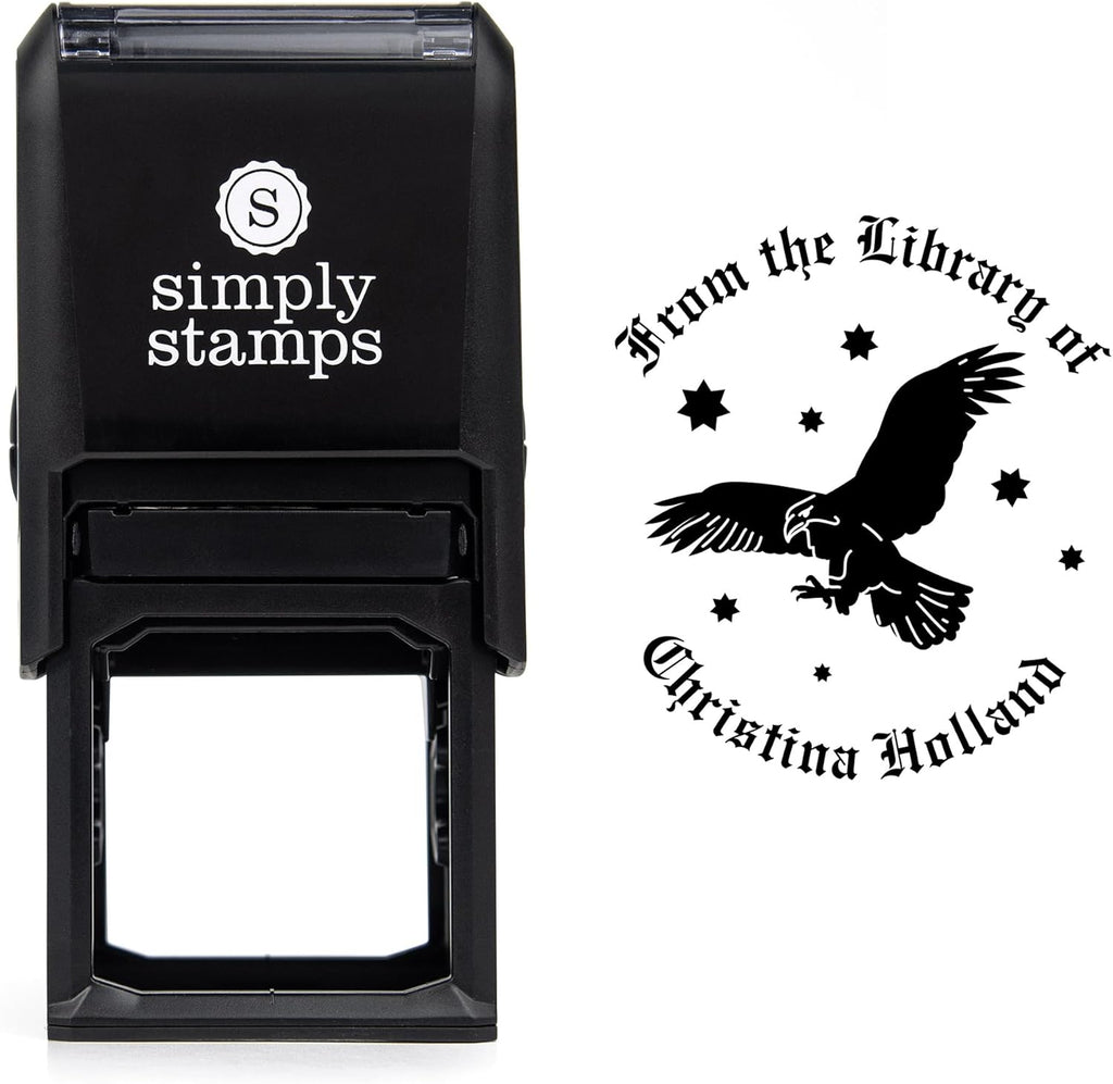 from The Library of Embossers & Stamps for Fantasy Book Readers | Custom Embosser | Custom Stamp | Ex Libris | Elevate Your Fantasy Collection of Stories and Novels (Design 10, Self-Inking Stamp)