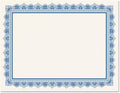 Intricate Blue & White Parchment Certificate Papers - Pack of 25, Laser & Inkjet Printer Compatible, For Office, Business Awards, Graduation, School Diplomas, 8-1/2" x 11" on 60 lb. Text Stock