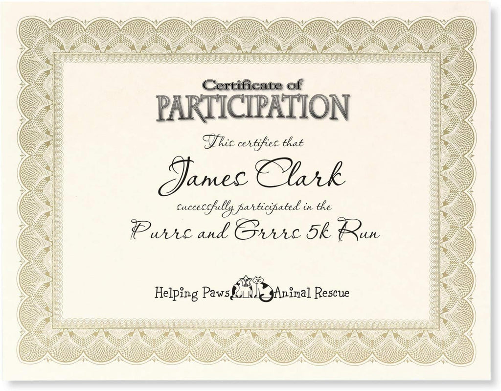 PaperDirect Gold Metallic Traditional Metal Colored Standard White Parchment Certificates, 8.5 x 11, 100 Count
