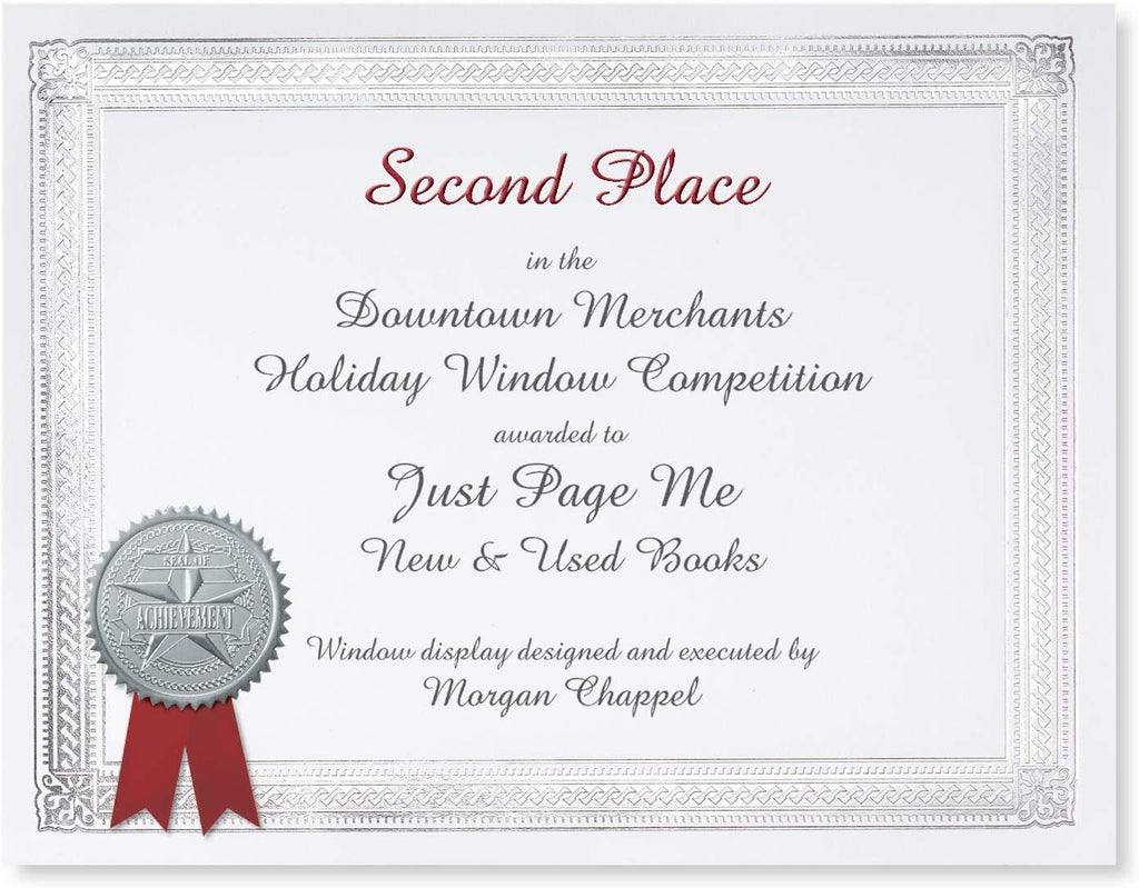 PaperDirect Silver on White Elite Specialty Certificates, 8½ x11, Foil Accents, 50 Count, Certificates And Awards Paper, For School, Work, Diplomas & Award Certificates