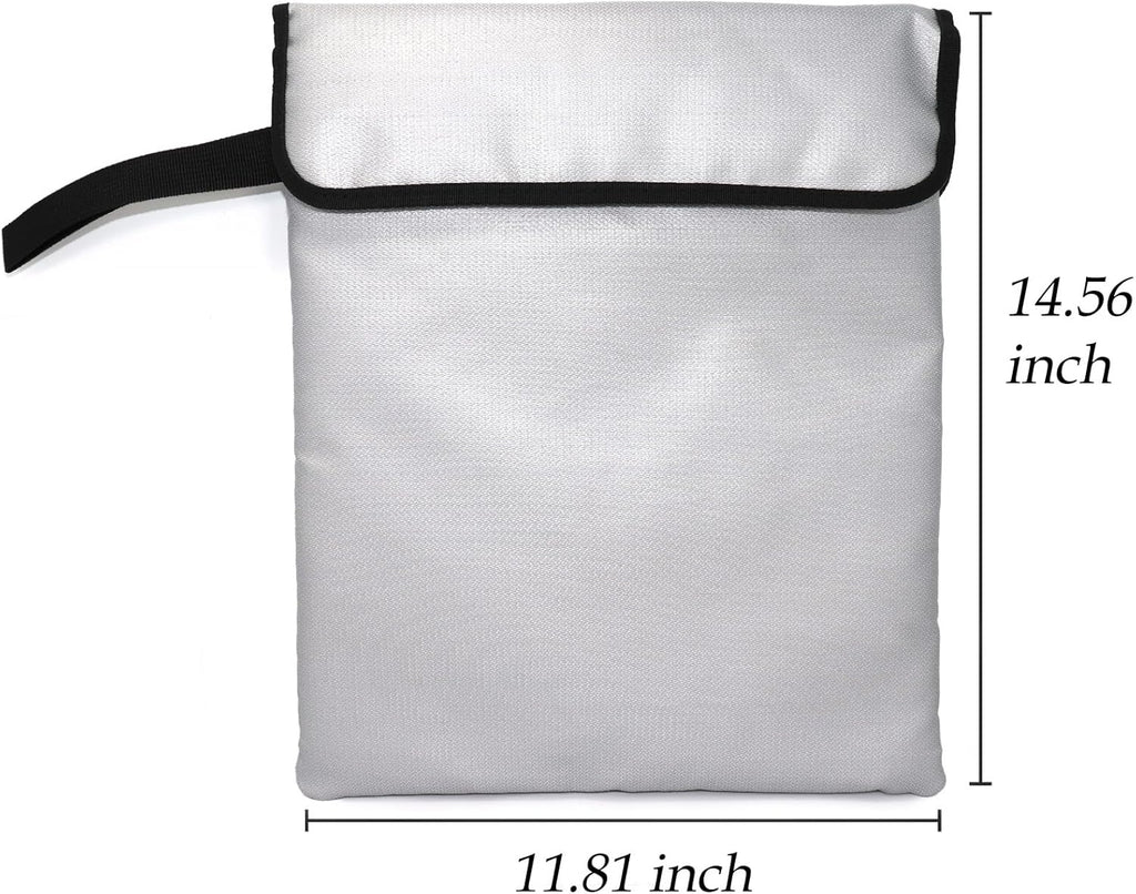 GETGEAR Fireproof Document Bag, Fire and Water resistant Safe Protects legal documents, contract, Birth Certificates, Cash and other Valuables, handle for easy carrying (Large)