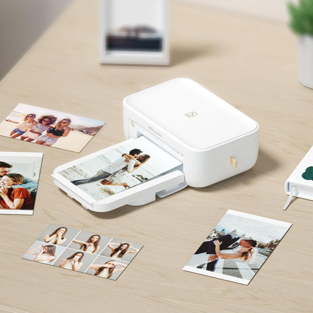 HPRT Photo Printer 4x6 with 108 Sheet Photo Paper& 2 Ribbon, Instant Picture Printer for iPhone, Smartphone, Thermal Dye Sublimation, WI-Fi Connnecting, Home Use, White