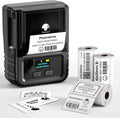 Phomemo M120 Label Maker, 2 Inch Bluetooth Thermal Label Printer with 3 Rolls Thermal Label(4030/4030/5030mm), Label Maker Machine for Small Business, Barcode, Address, Sticker Printer for Phone & PC