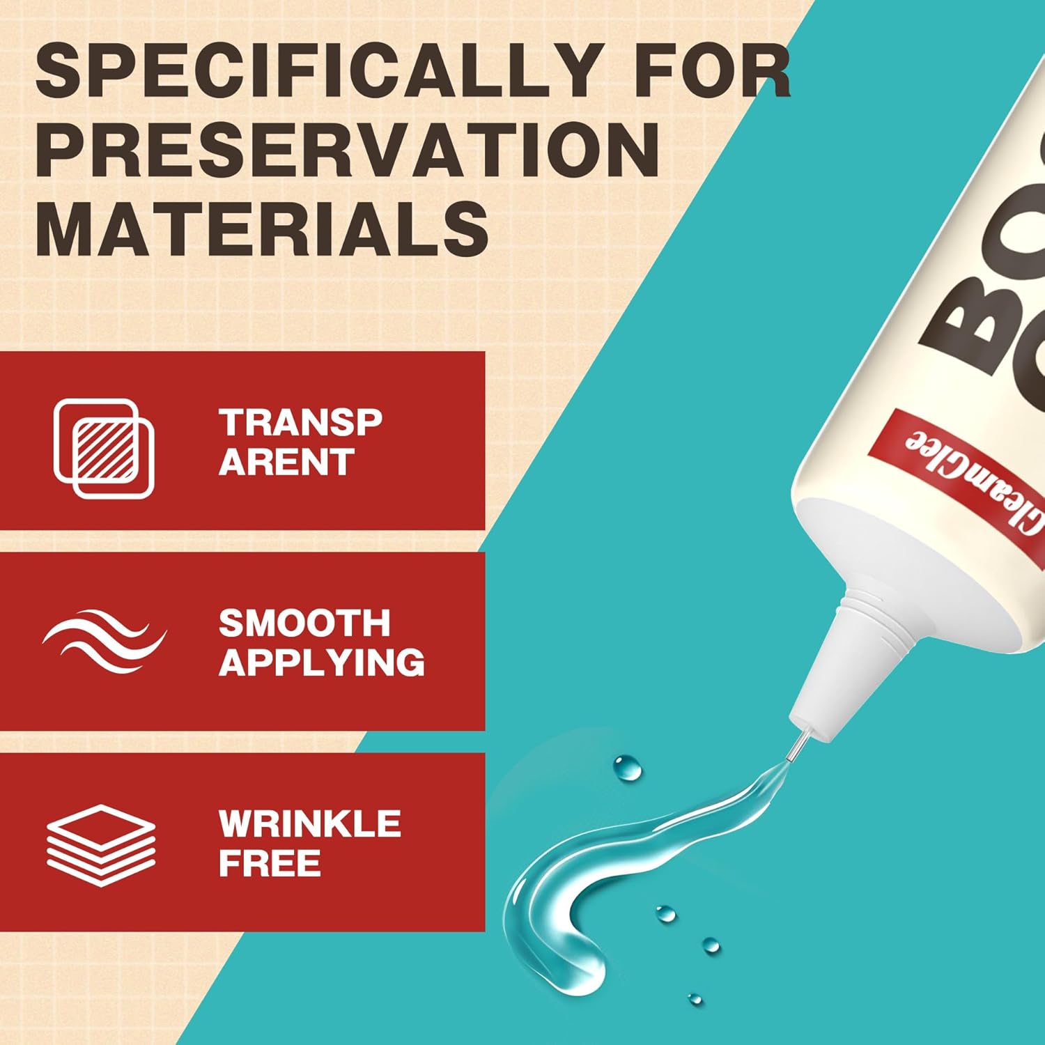 Book Glue, Dries Clear & Flexible Book Binding Glue Adhesive, Used for Bookbinding and Book Repair, Book Nook, Framing, Collages, Paper Art and Crafts - 60ml x 2Pack