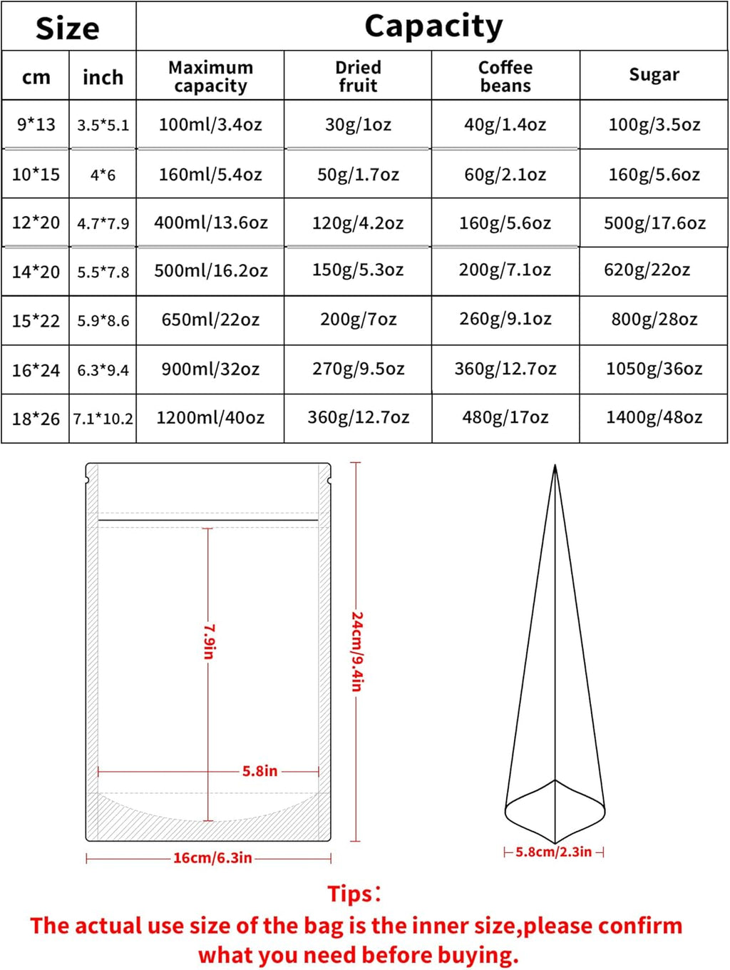 FireKylin 100 Pack Smell Proof Bags 6.3" x 9.4", Resealable Bags with Matte Window, Foil Pouch Stand Up Sealable Bags for Packaging（White）