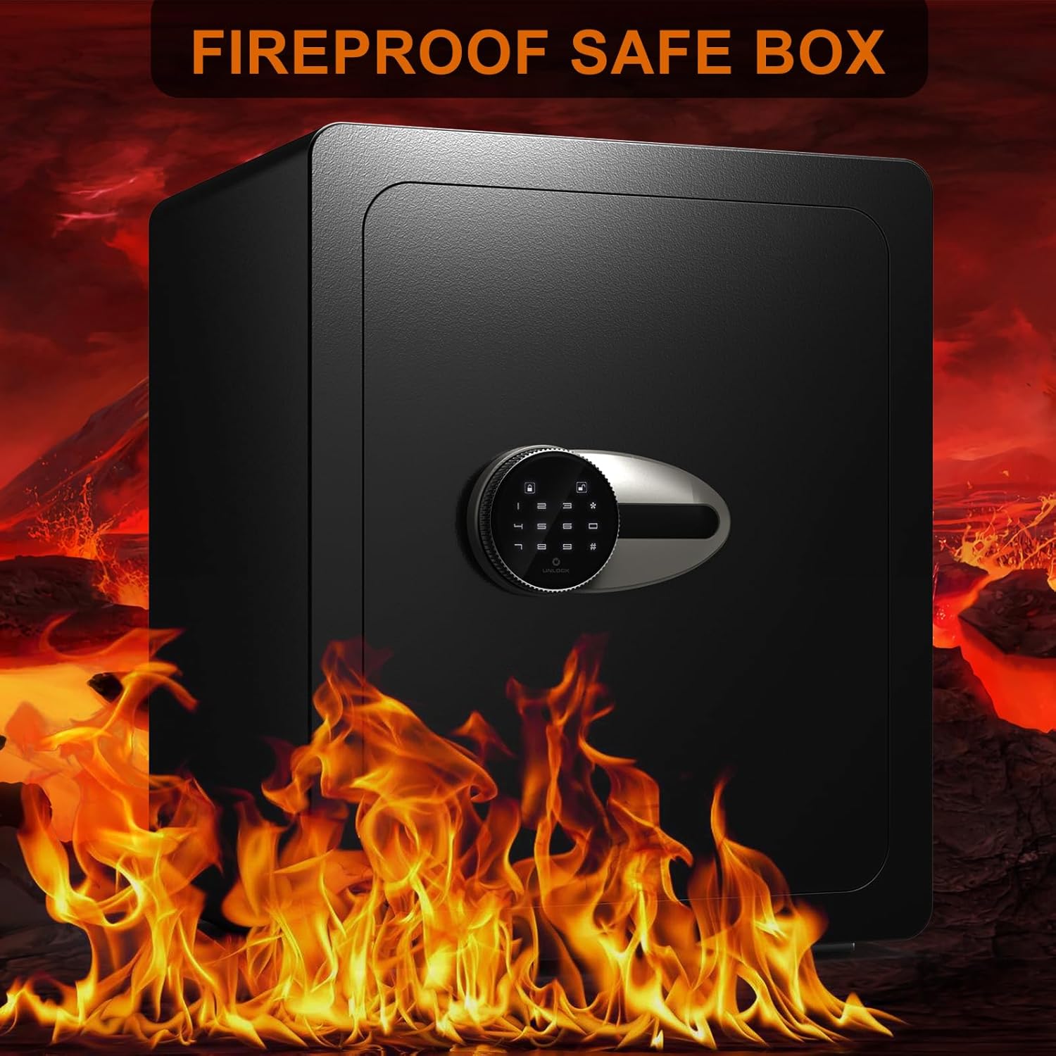 BONANO 2.2 Cub Safe Box, Home Safes Lock Box with Mute Function & Touch Screen Keypad, Money Safe with Removable Shelf & Led Light, Wall or Floor Mounting Safes for Home Office