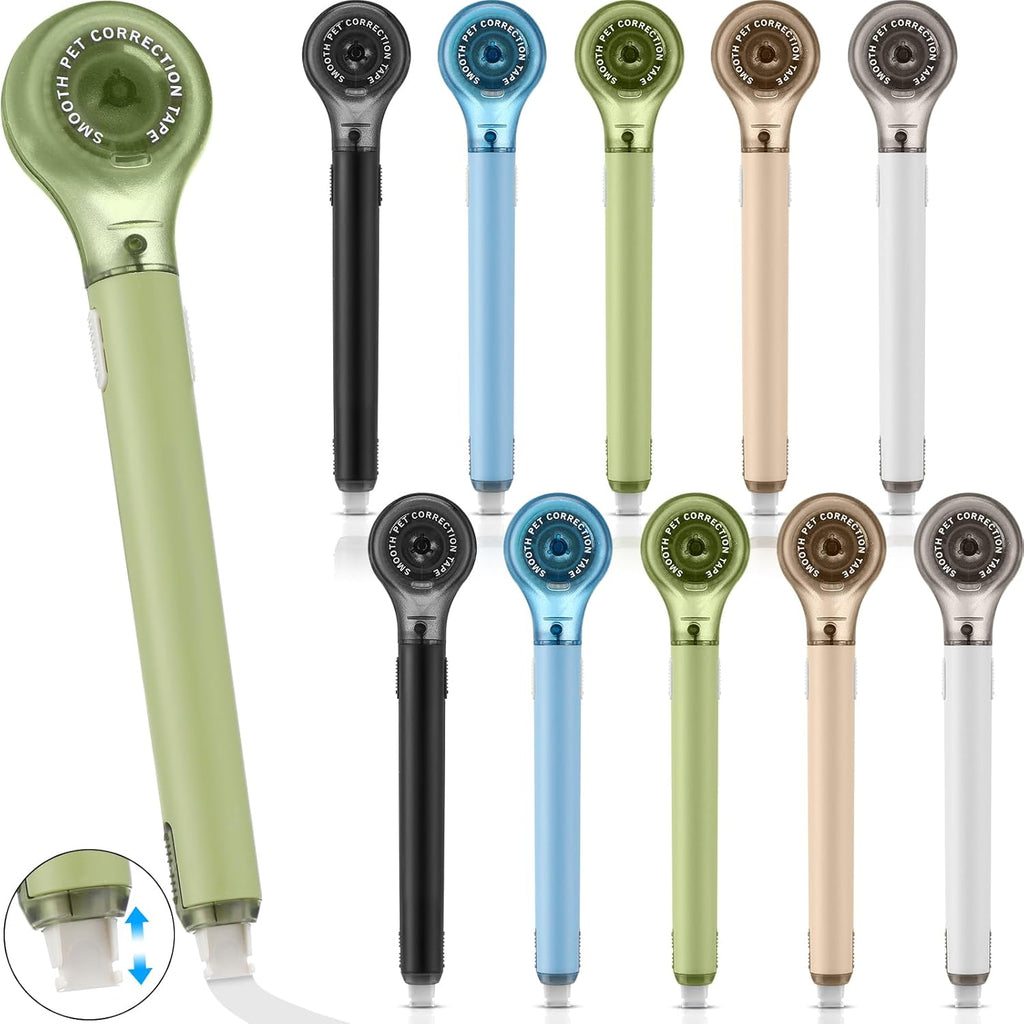 10 Pack Correction Tape Pen Correctional Ink Tape Push Pull Protective, Easy to Use Applicator for School Office Supplies, 0.2 x 236 Inch(Natural Color)