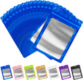 FUNFERY 100 Pack Mylar Resealable Bags Foil Packaging Bags with Clear Window,Zipper Pouch Smell Proof Bag for Food Storage,Cookies,Sample,Small Business(Blue,4x6inch)