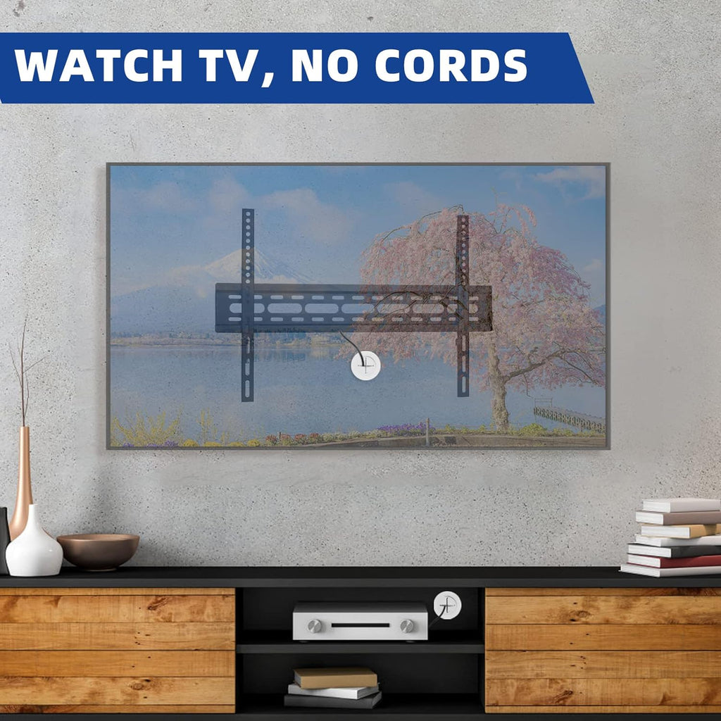 TV Wire Hider Kit for Wall Mount TV, White in Wall Cable Management Kit, Includes 2 Pass Throughs and Hole Saw Drill Attachment for Easy Install
