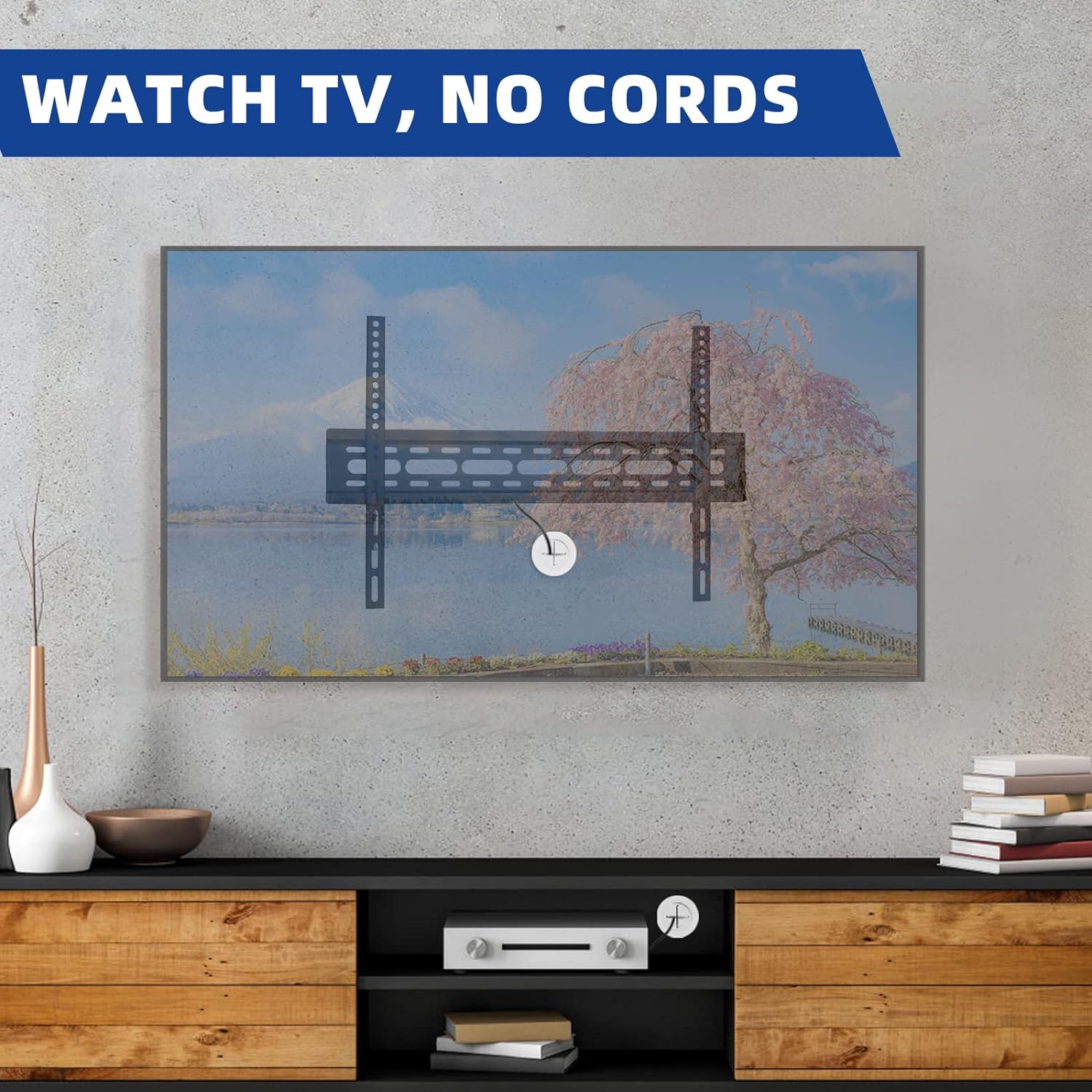 TV Wire Hider Kit for Wall Mount TV, in Wall Cable Management Kit, Includes 2 Pass Throughs and Hole Saw Drill Attachment for Easy Install（Off-White）