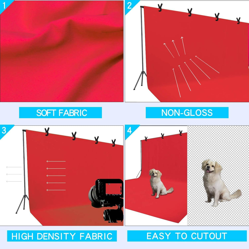 ISSUNTEX 9X15 ft Background Polester Backdrop, Photo Studio, Collapsible High Density Screen for Video Photography and Television-Red