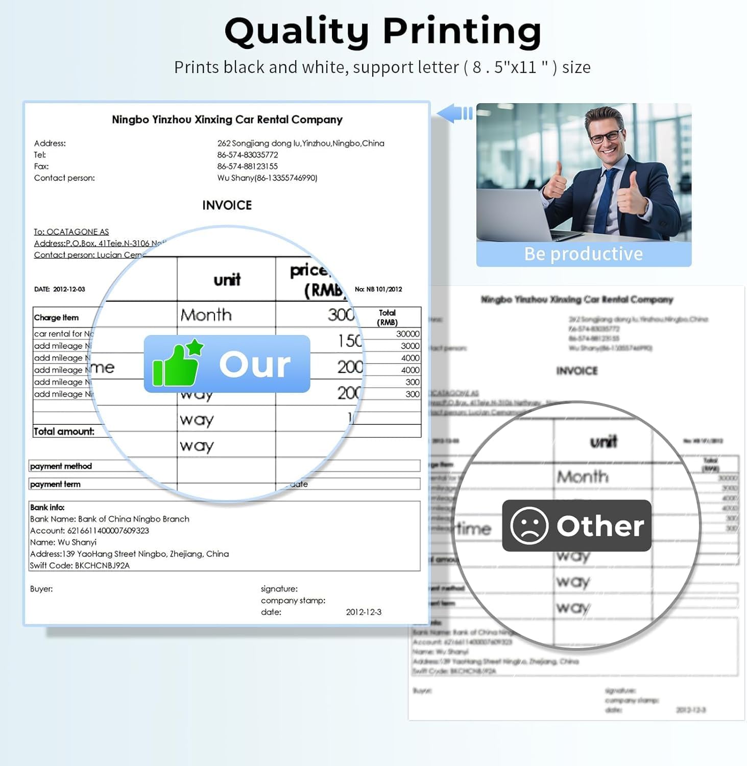 Phomemo M08F Portable Printers Wireless for Travel, Support 8.5" X 11" Thermal Paper, Bluetooth Thermal Printer Compatible with iOS, Android & Laptop, Inkless Mobile Printer for Home with Case