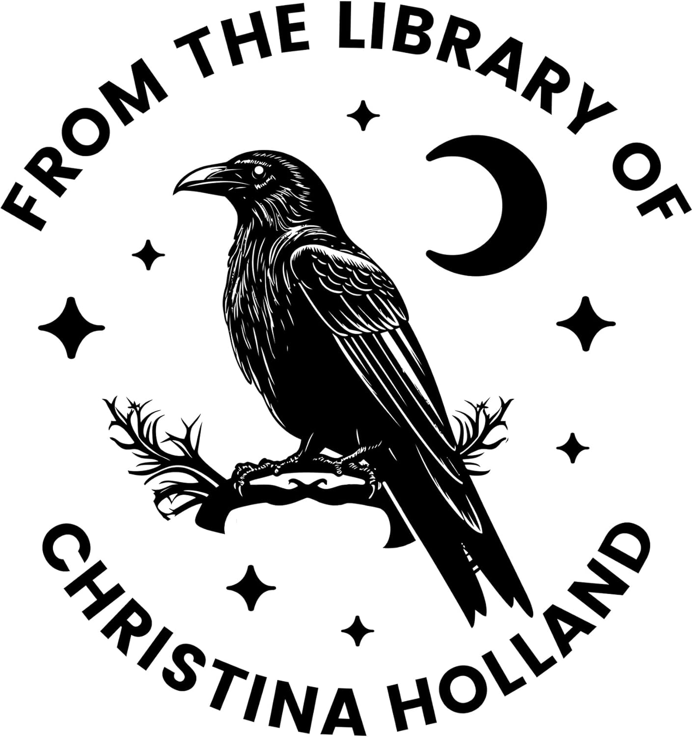 from The Library of Embossers & Stamps for Fantasy Book Readers | Custom Embosser | Custom Stamp | Ex Libris | Elevate Your Fantasy Collection of Stories and Novels (Design 14, Self-Inking Stamp)