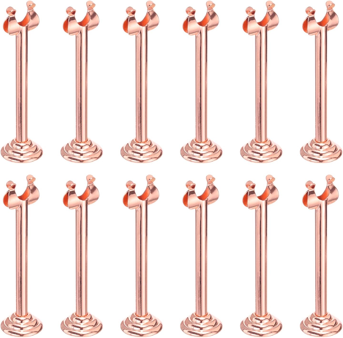 MECCANIXITY 12Pcs Table Number Holder 3.9 Inch Place Card Holder Picture Holders Rose Gold Table Sign Holders for Wedding Anniversary Birthday Party