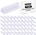Fulmoon 50 Pcs Sign Holder, Adhesive Base Sign Holders Multiple Uses for Counters, Warehouses, Base Holders with Strong Adhesive (1*3in)