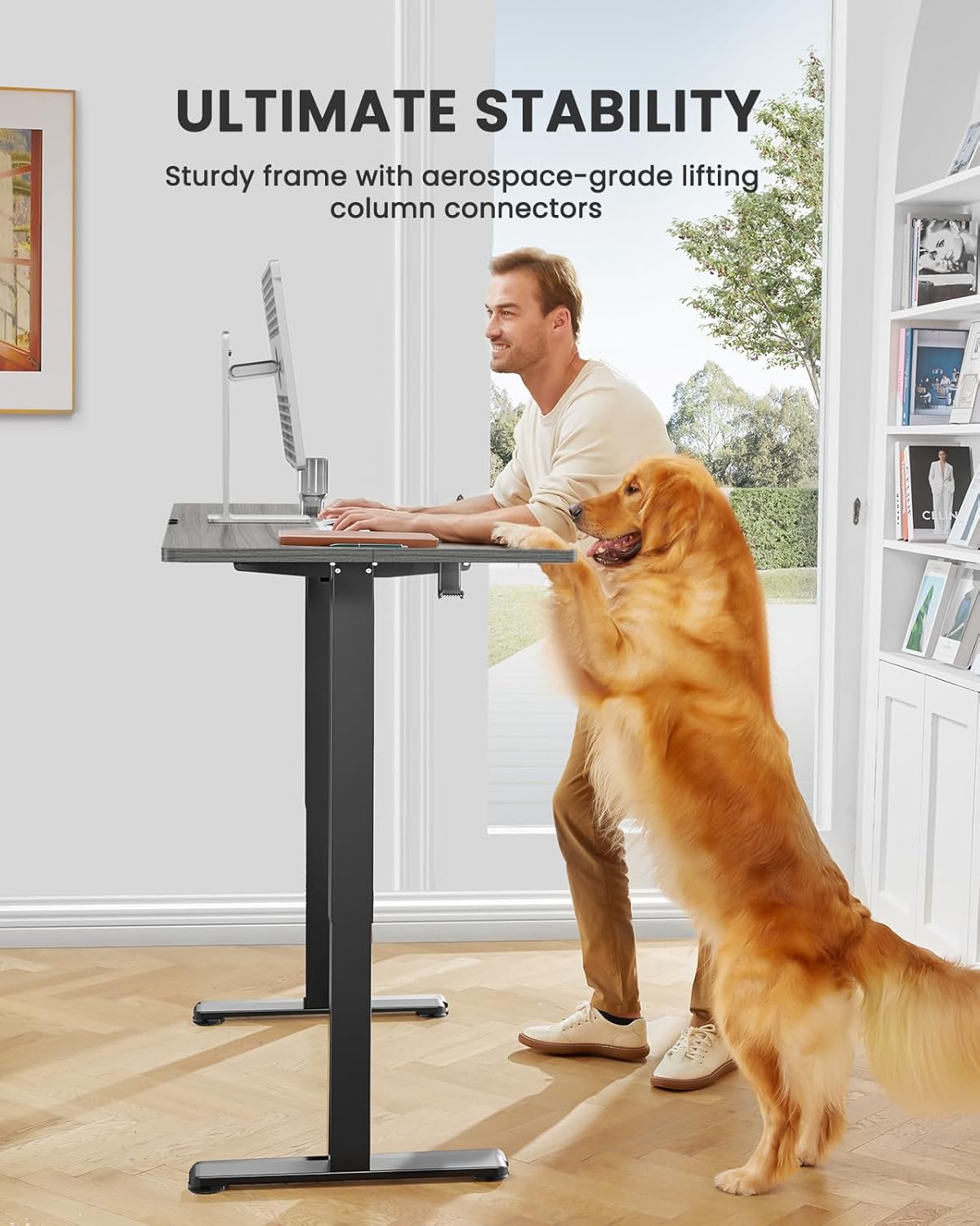 ErGear Electric 71 x 30 inch Standing Desk Workstation, Large Sit Stand up Desk, Memory Computer Home Office Desk, (Grey) Ships in One Box
